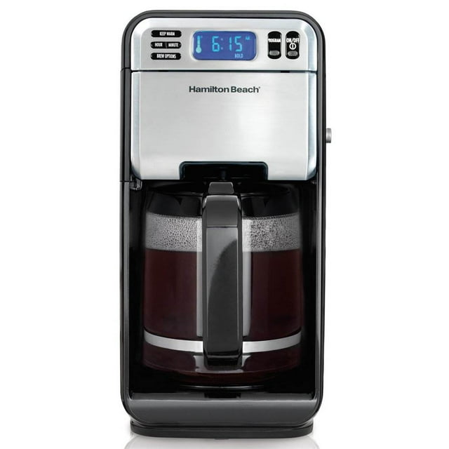 Hamilton Beach 12-Cup Digital Coffee Maker, Stainless Steel (46201) (Discontinued Model),Black