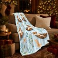 thumbnail image 3 of Whimsical Water Otter Floating Ripples Leaves Cute Cartoon, Playful Artistic Scene, Warm Flannel Blanket for Sunroom and Reading Nook, Garden Lovers Housewarming Gift, Playful Home Decor, 3 of 9