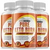 (3 Pack) Pure Keto Burn - Supplement for Weight Loss - Energy & Focus Boosting Dietary Supplements for Weight Management & Metabolism - Advanced Fat Burn Raspberry Ketones Pills - 180 Capsules