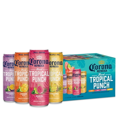 Corona Refresca Hard Tropical Punch Variety Pack, 12 Pack, 12 fl oz Aluminum Cans, 4.5% ABV