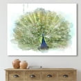 thumbnail image 2 of Designart ' Dancing Peacock Bird ' Traditional Canvas Wall Art Print, 2 of 4