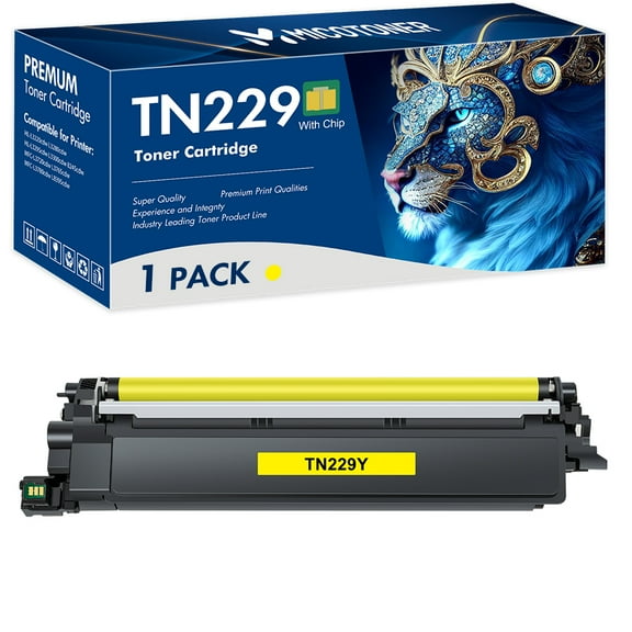 TN229 Toner Cartridge Compatible for Brother TN-229 TN229Y for Brother HL-3280CDW HL-3220CDW MFC-L3780CDW MFC-L3720CDW Printer, Print up to 1,200 Pages (Yellow, 1-Pack)