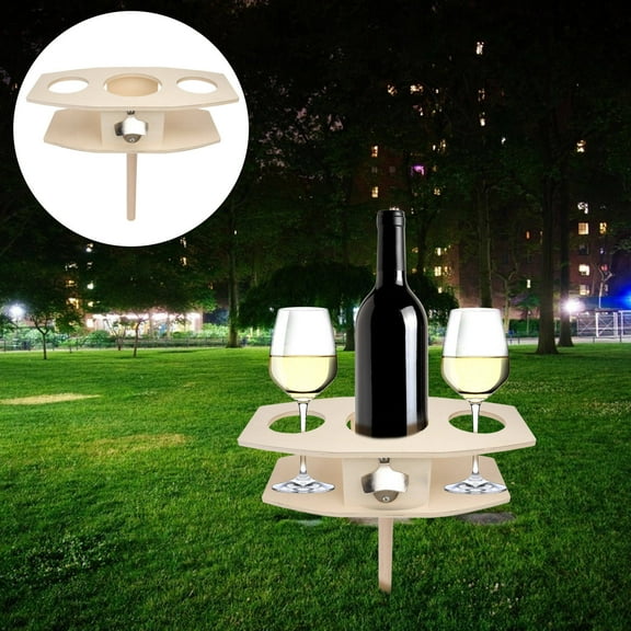 Niceauty 1Pc Detachable Wooden Wine Rack Khaki Insert Ground Holder Outdoor