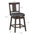 thumbnail image 3 of Giantex 24 inch Bar Stools, Wooden Counter Leather Padded Seat w/360 Degree Swivel, (2), 3 of 6