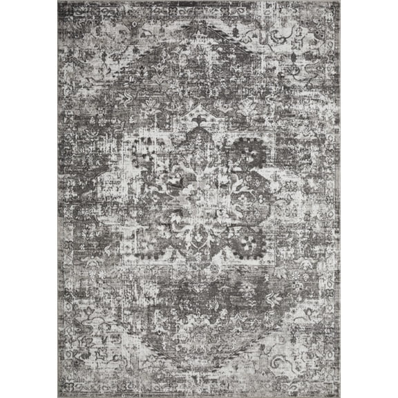 Loomaknoti Rhane Alemern 9' x 12' Light Grey Oriental Indoor Polypropylene Area Rug