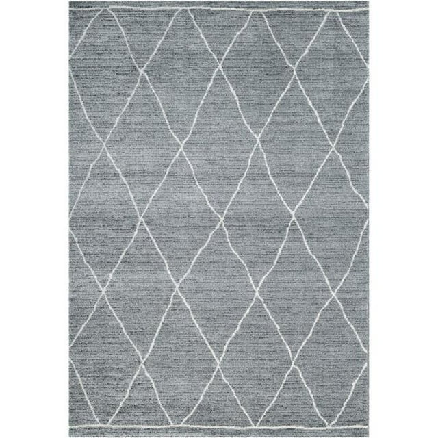 Dynamic Rugs SP710490044262 6 ft. 7 in. x 9 ft. 6 in. Sherpa 49004 Rectangle Contemporary Shag Rug - 4262 Grey & Ivory