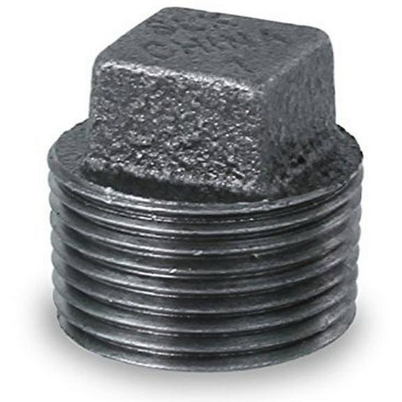 Supply Giant BMPL3000 Black Malleable Iron Plug with Square Head, 3"