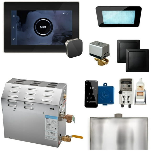 MS225 7.5kW Steam Shower Unit Package of 240 Volt & 1-Phase with iSteamX Control in Black Brushed Nickel (max 161 cubic feet)