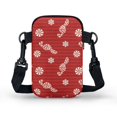 thumbnail image 2 of HELLHERO 2 Zippers Polyester Shoulder Bag Unisex 4.33"x1.97"x7.09" Candy Cane Swirls, 2 of 7