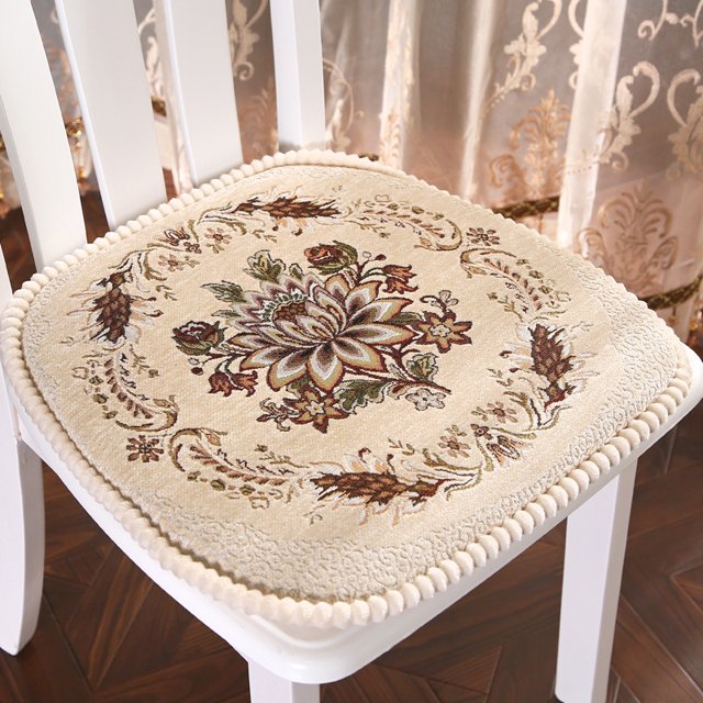 Cojines de silla de cocina de estilo europeo, cojín de asiento floral con corbata, lavable, interior, comedor, cocina, oficina 43 * 42 cm JAMW Sencillez
