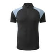 thumbnail image 3 of Rvwovn Men's Cycling Jersey Short Sleeve Tops Quarter Zip Moisture Wicking Running Athletic Tees, 3 of 4