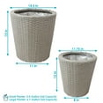 thumbnail image 5 of Sunnydaze Modern Assorted Round Gray Polyrattan Indoor Planter with Liner 2-Count, 5 of 8