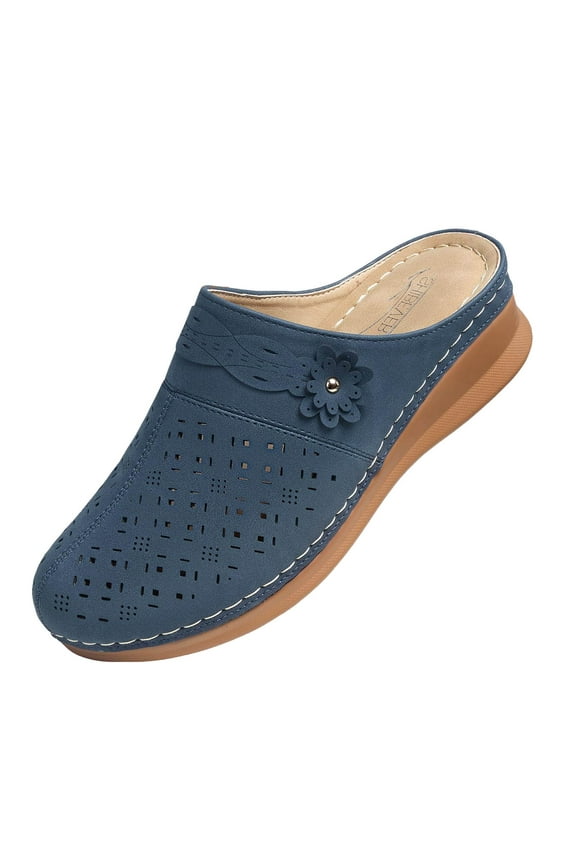 Clogs for Women Mules Slip on Closed Toe Sandals Summer Shoes Dressy Comfort Walking Wedges