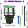 thumbnail image 2 of 12V-24V / 50A Push Start Ignition Switch Momentary Engine Start Ignition Button Blue LED Ignition Button Car Start Stop Button SPST ON-OFF, 2 of 5