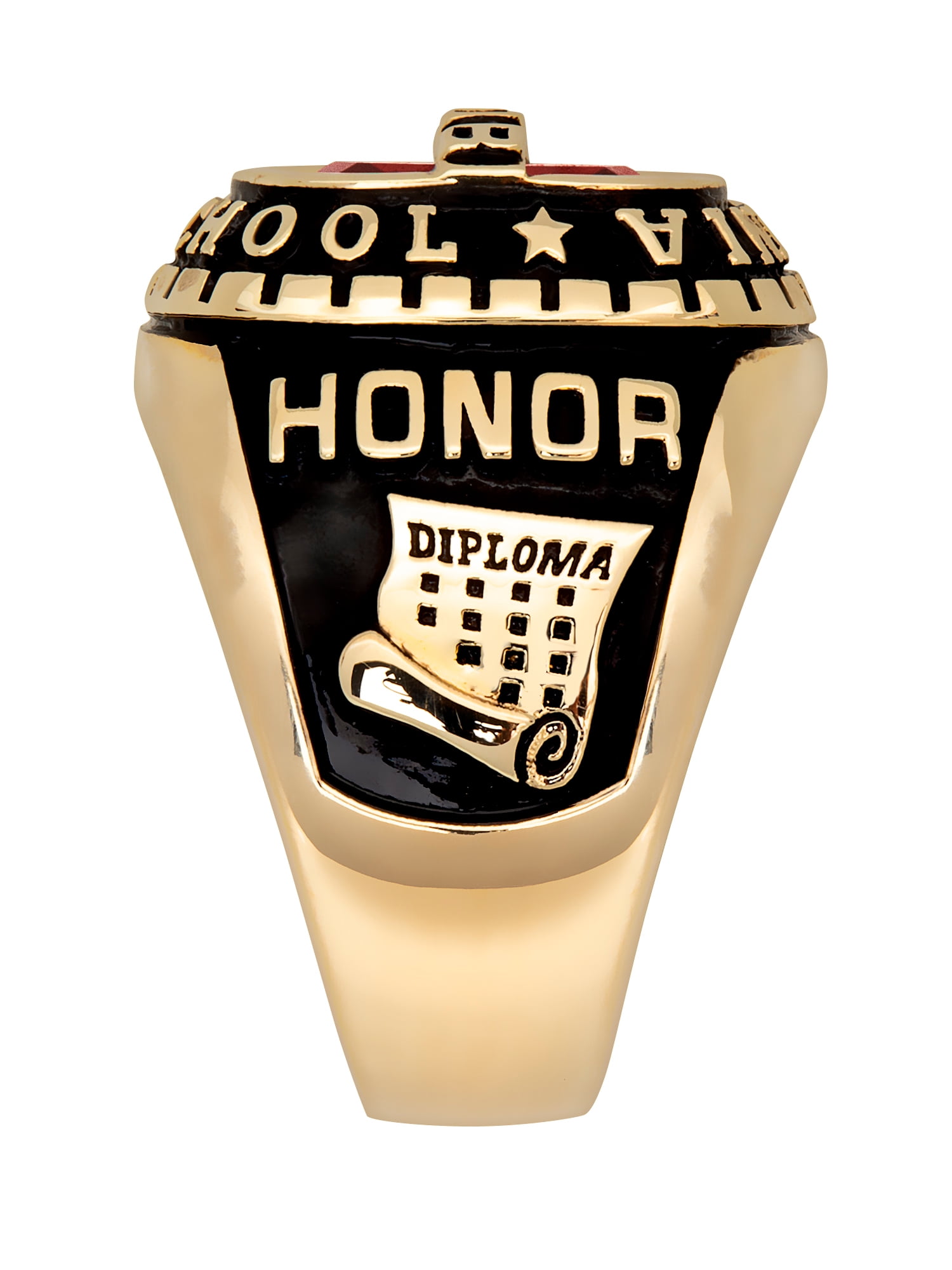 Order Now for 2025 Graduation, Freestyle Men's 14K Gold Plated Personalized-Top Classic Class Ring, Personalized, High School or College