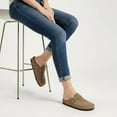 thumbnail image 6 of Ecetana Women's Suede Clogs & Mules Cork Footbed Slip On Leather Mules with Arch Support, 6 of 7