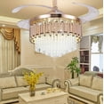 thumbnail image 6 of KPIBEST 42" Luxury Crystal Invisible Ceiling Fan Lamp Remote Control LED Chandelier Gold Home Decor, 6 of 11