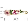 thumbnail image 2 of Namzi 3 Pieces Crystal Flower Safety Decorative Pins Brooch Clip Clasp Pin for Clothing Scarves Shawl Buttons, 2 of 5