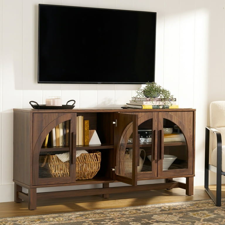 Better Homes & Gardens Juliet Arc TV Stand, Walnut - Walmart.com