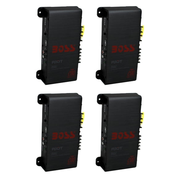 BOSS Audio R1002 200W 2-Channel RIOT Car Audio High Power Amplifier Amp (4 Pack)
