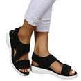 thumbnail image 3 of Ladies Solid Color Womens Comfort Sandals Breathable Mesh Fish Mouth Shower Sandals Women Casual Flat Sandals, 3 of 6