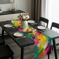 thumbnail image 2 of Colorful Pigment Table Runner 70 Inches Long, Abstract Color Block Oil Painting Kitchen Coffee Dining Table Decoration for Home Party Birthday Wedding Home Decor 13x70 Inches, 2 of 8