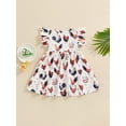 thumbnail image 4 of Suealasg Western Kids Baby Girls Outfits Toddler Summer Casual Dress Fly Sleeve Horse/Chicken Print A-Line Dress, 4 of 8