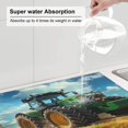 thumbnail image 3 of Dish Drying Mat, Green Tractor Field Highly Absorbent Drying Matt Kitchen Counter, Dish Mat Drying Pad Dishes Drainer Mats for Kitchen Counter or Sink, 16 x 18 inch, 3 of 6