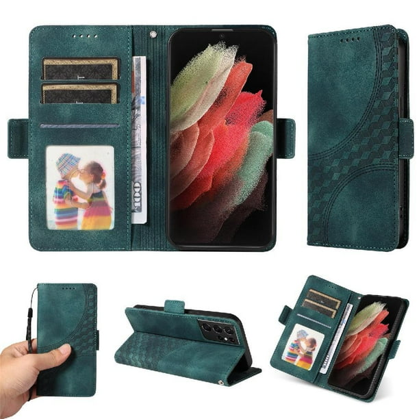 Funda GANGXUN para Samsung Galaxy S21 Ultra con diseño acolchado elegante, cuero PU, protección total y ajuste preciso