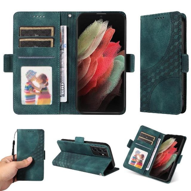 Funda GANGXUN para Samsung Galaxy S21 Ultra con diseño acolchado elegante, cuero PU, protección total y ajuste preciso