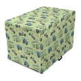 thumbnail image 1 of Hippie Dog Crate Cover, Motorbikes and Buses with Retro Style Motifs Surfing Vacation Season, Easy to Use Pet Kennel Cover Small Dogs Puppies Kittens, 7 Sizes, Pale Green Multicolor, by Ambesonne, 1 of 6