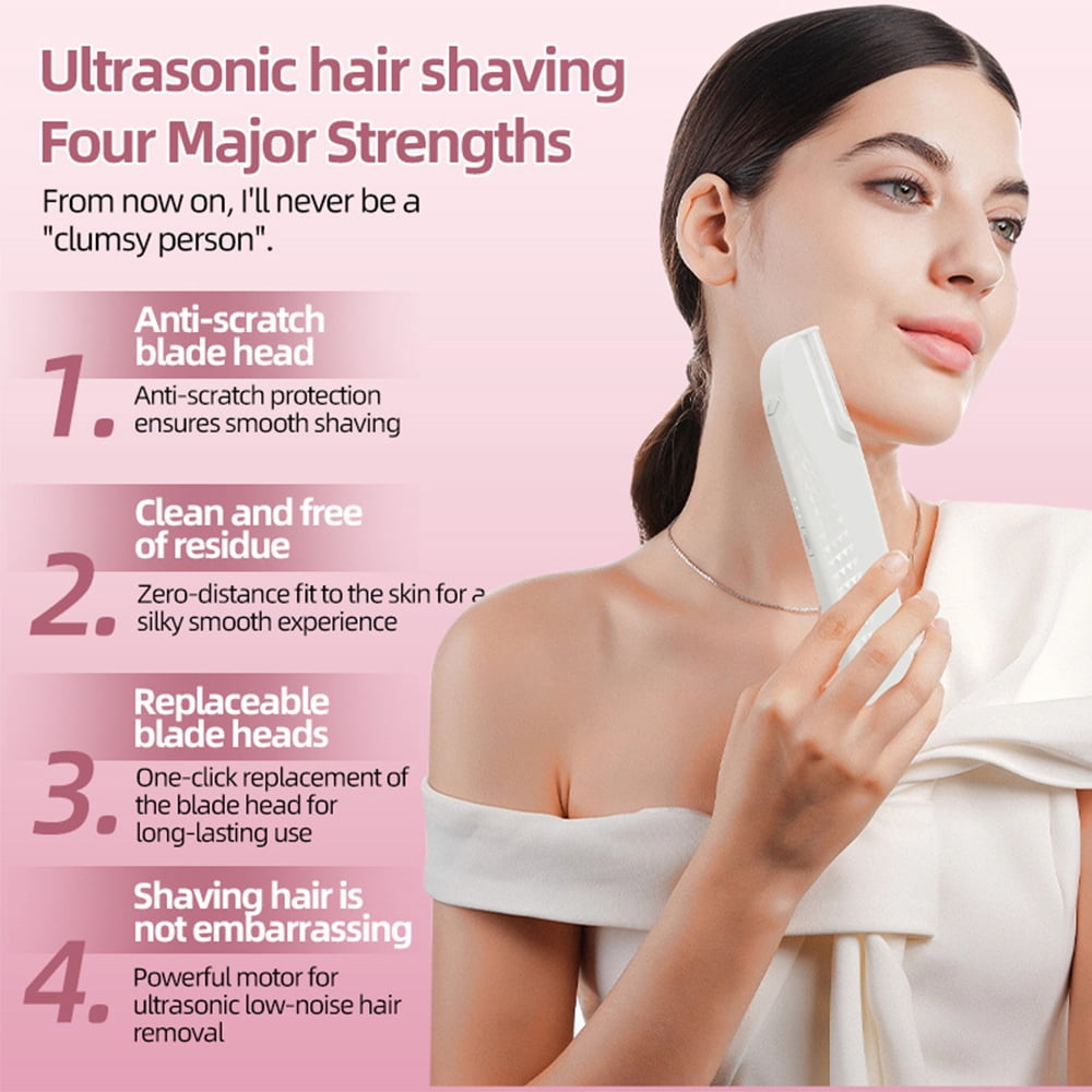 Professional Razor For Women Face 3 Adjustable Dermaplaning Tool Facial Hair Removal Razors with Led Light for Peach Fuzz