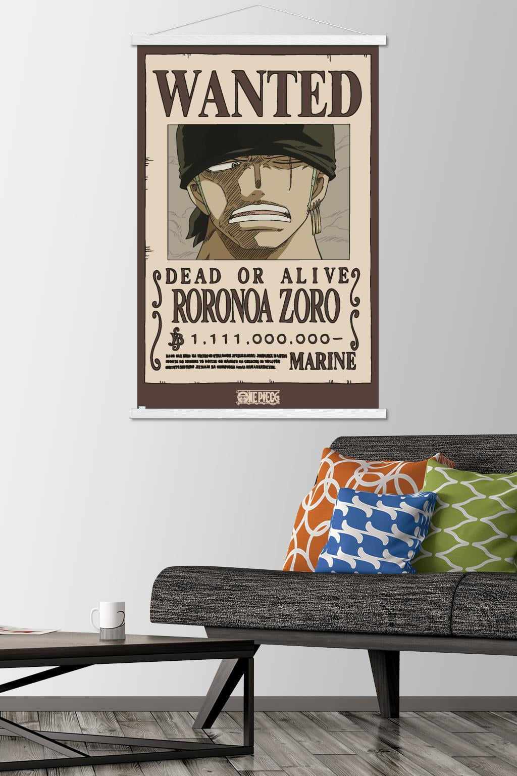 One Piece - Roronoa Zoro Wanted Poster Wall Poster with Magnetic