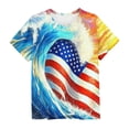 thumbnail image 6 of Amidoa Girls Short Sleeve Summer Crewneck Graphic Independence Day T Shirts Kids Casual Tops Yellow Size 7, 6 of 6