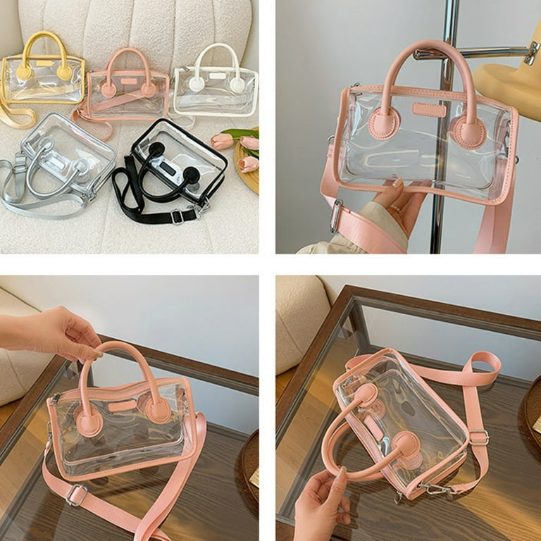 Transparent Handbag Clear Crossbody Bag Fashionable PVC Shoulder Bag Beach Handbags for Everyday Use
