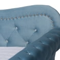 thumbnail image 3 of Baxton Studio Abbie Light Blue Velvet Upholstered and Crystal Tufted Queen Daybed with Trundle, 3 of 13