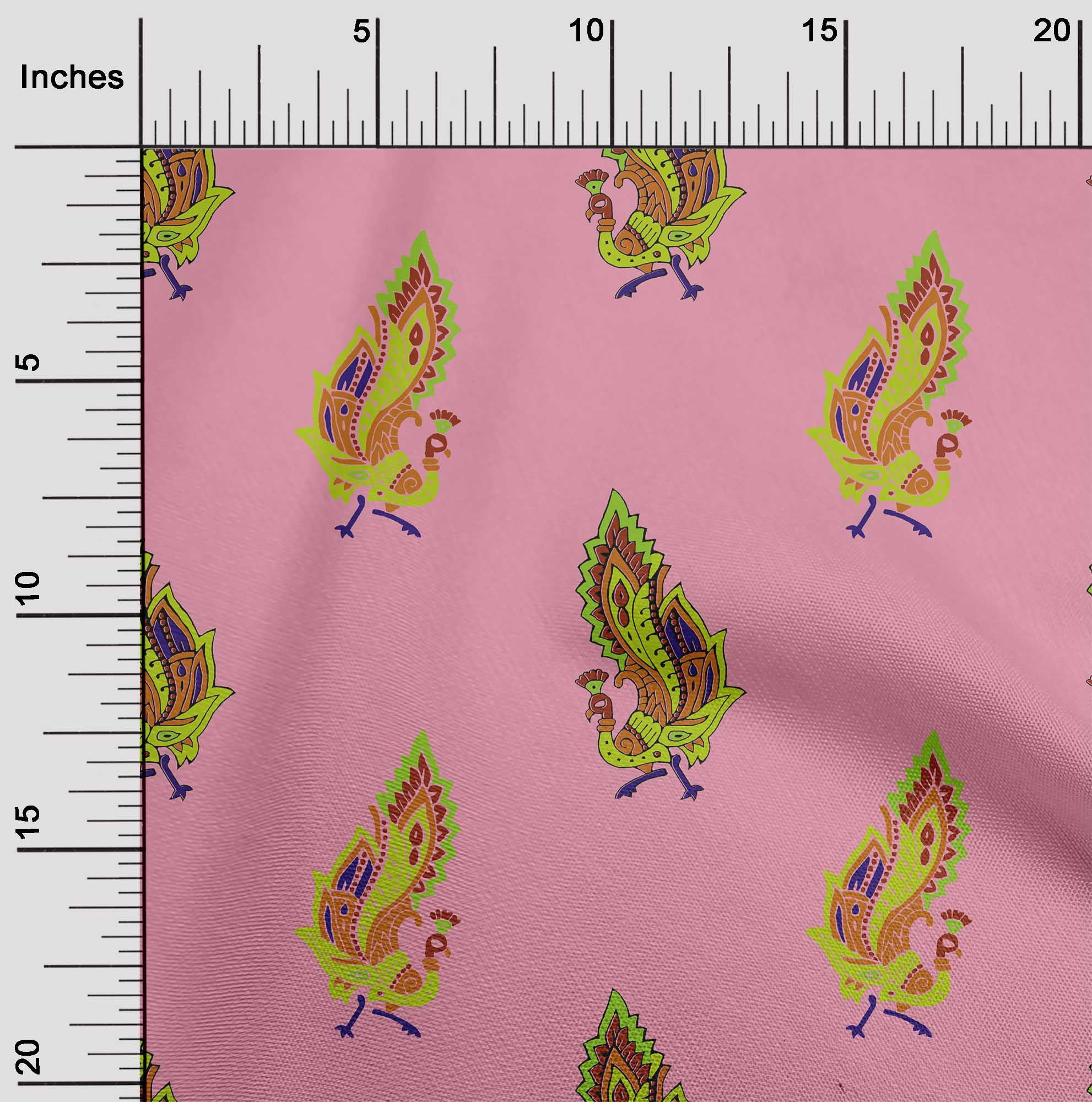 oneoone viscose jersey pink fabric peacock block dress material fabric print fabric by the yard 60 inch wide walmart com