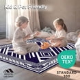 thumbnail image 4 of ODIKA 3'x5' Machine Washable Non-Slip Area Rug, Maritime Mosaic Sanctuary With Ornate Diagonal Arrangement High Traffic Rug, Navy, 701185, 4 of 5