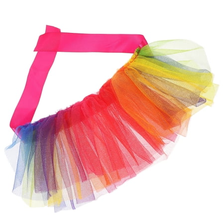 Niceauty Colorful Rainbow Dog Tutu Dress Made of Gauze for Pets Perfect for Special Occasions Multi