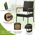 thumbnail image 2 of Gymax Set of 4 PE Wicker Acacia Wood Chairs Armrests w/ Soft Zippered Cushion Garden Patio, 2 of 5