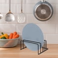 thumbnail image 3 of Organizador de tapas y platos de metal para cocina, soporte para platos, tapas para sartenes, tablas de cortar y bandejas para galletas, divisor para gabinete, 2 unidades, 3 of 6