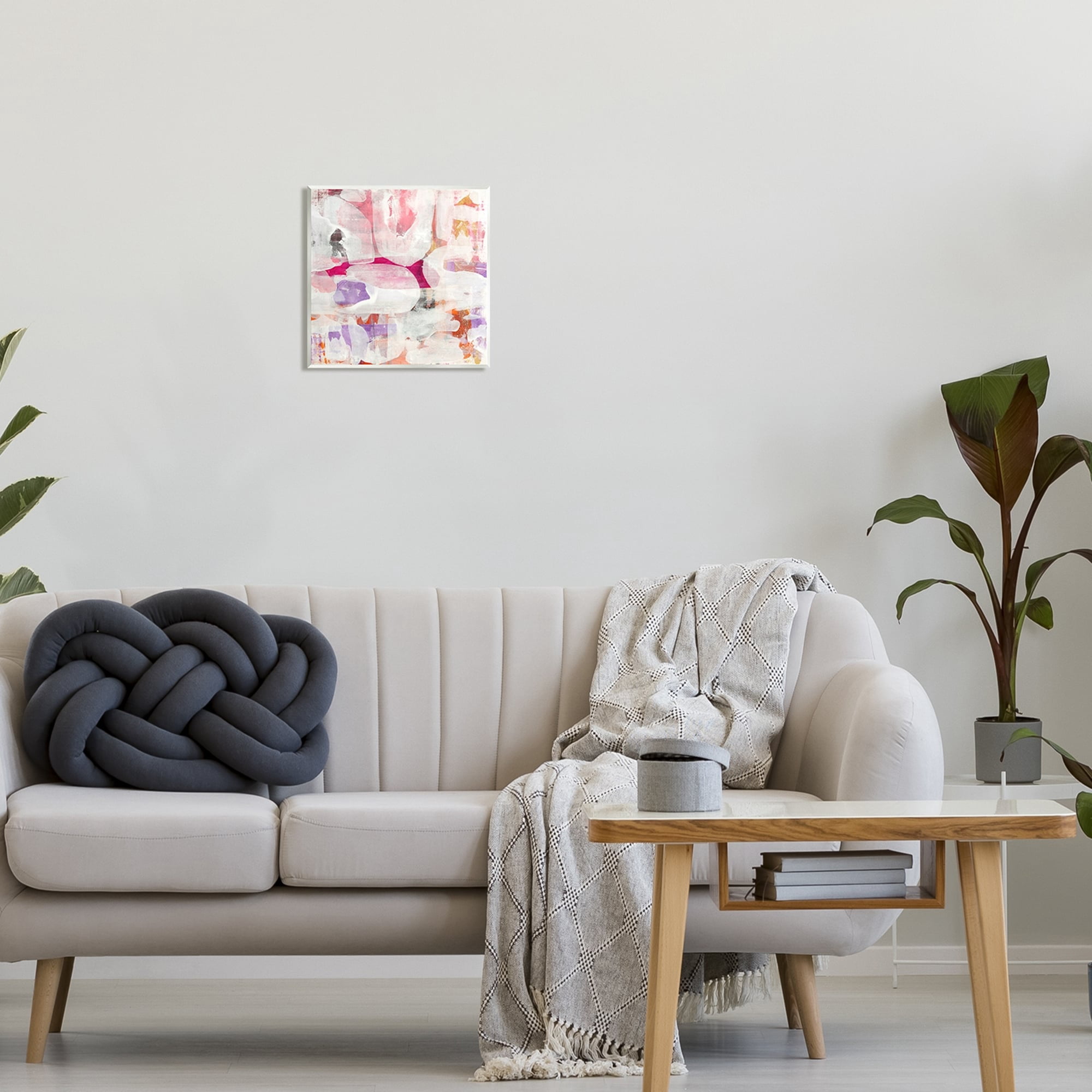 Stupell Industries Contemporary Pink Curved Shapes Abstract Pattern Collage Painting Unframed Art Print Wall Art, Design by Jeff Iorillo