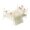 thumbnail image 2 of 1: 12 cama europea en miniatura, muebles en miniatura para habitación, accesorios DIY, accesorios para fotos, cama pequeña para decoración artesanal Ropa de cama de encaje, 2 of 8