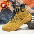thumbnail image 5 of Men'S Winter Boots - Thermal Insulated Cold Weather Shoes with Slip-Resistant PVC Outsole, Buckle Closure, Synthetic /Fabric Upper - for Hiking, Everyday - Yellow/Black Accent - Winter Footwear, 5 of 5