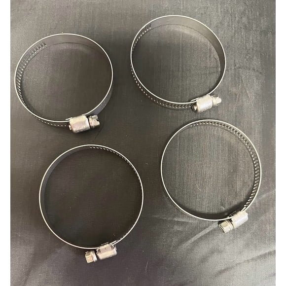 Helix Racing Hose Clamp 114-6424 1 Inch To 2 Inch Clamping Range; Worm Gear Style; Stainless Steel; Pack Of 4