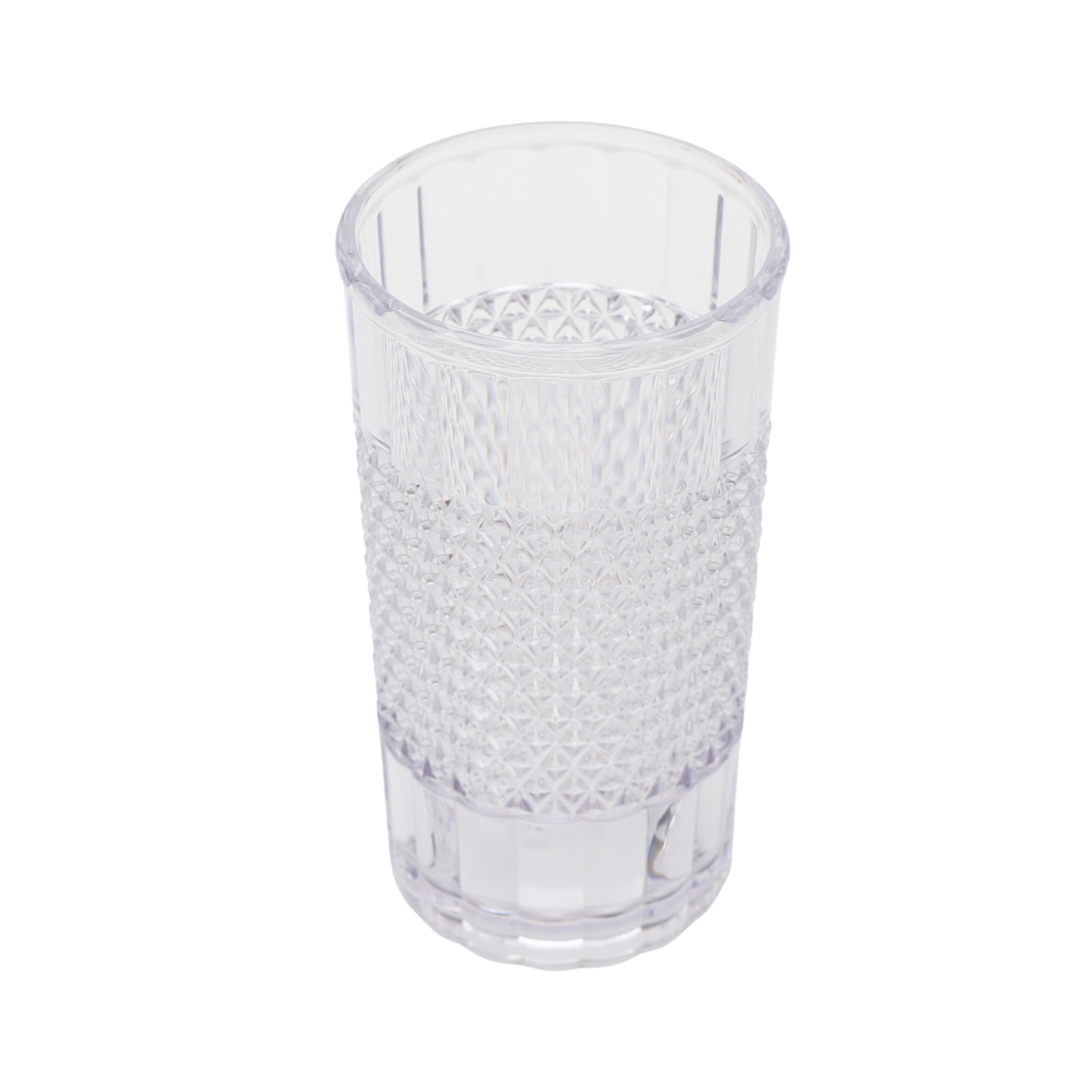 (6 pack) Mainstays 20 oz Clear Tall Acrylic Diamond Texture Tumbler