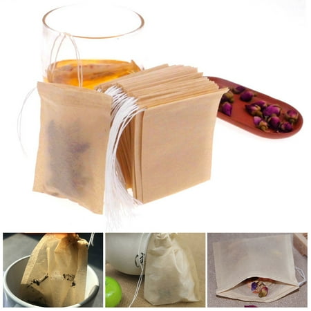 

100Pcs Tea Filter Bag Heat Resistant Disposable Drawstring Design Well-Constructed Mesh Coffee Filter Bag for Office
