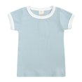 thumbnail image 3 of GYRATEDREAM Baby Boys Girls Solid Color Tracksuit Outfits Ribbed Knit Short Sleeve Tops T-shirt + Elastic Waistband Shorts Infant Toddler 2-Piece Set for 6 Months-4 Years, 3 of 8