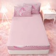 thumbnail image 4 of meiyoeat Pink Glitter Butterfly Monogrammed A Zipper Twin Comforter Sets with Fitted Sheet and 2 Pillowcases for Girls, Sparkle Floral Initial Letter Zipper Bedding Set, Pink Reversible, 4 of 6