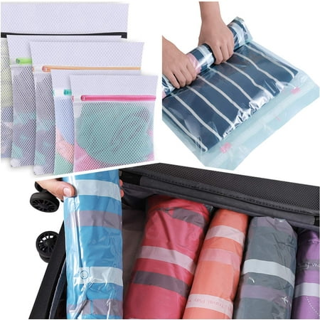 Travel Compression Bags for Clothes or Luggage and 5 Set Laundry Bags ...